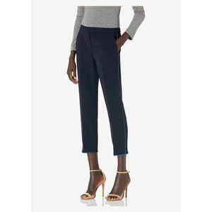 Theory Deep Navy Treeca Pull-on Crop Pants